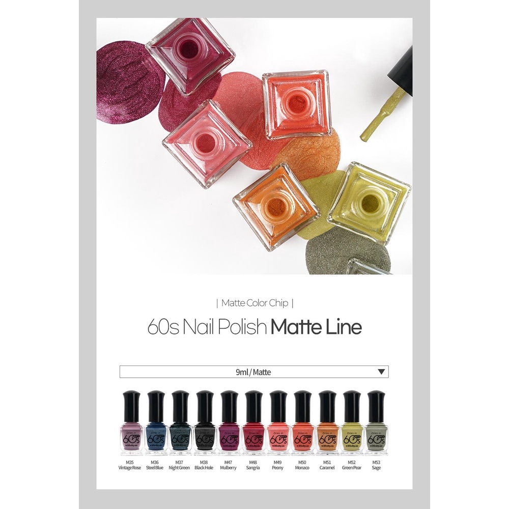 (NEW) Original WithShyan (위드샨 ) Korean Nail Polish Shimmer Matte Series 9 ml Kutek Korea / Kutek Premium / Cat Kuku / Nail polish Korea