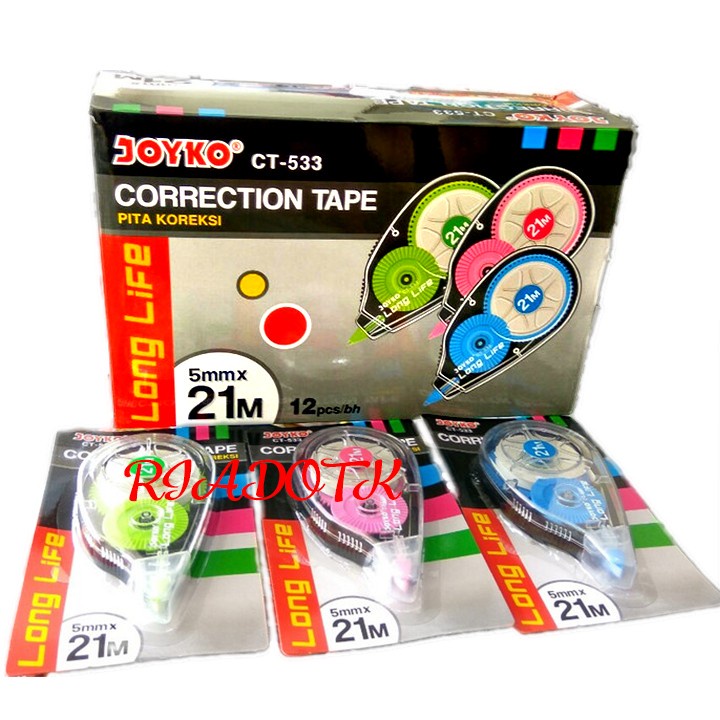 Correction Tape 21m Joyko/Tip-Ex Kertas 21 m Joyko