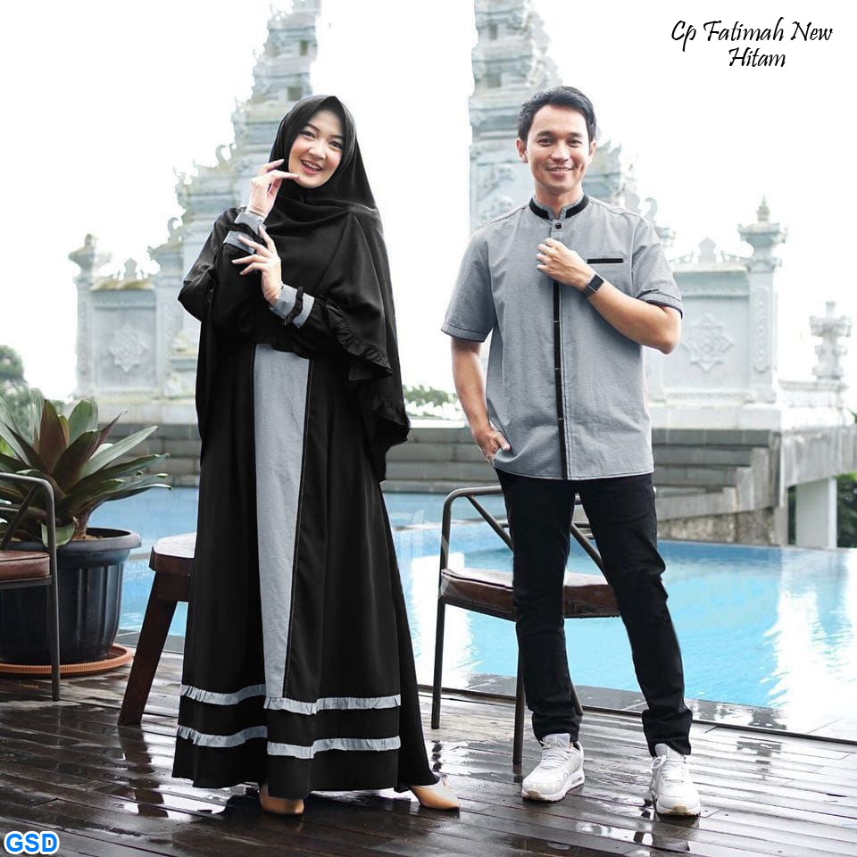 Cp Fatimah/Sarimbit Couple Keluarga/Baju Muslim Pasangan Berikut Hijab/Gamis Modern/Ayah Ibu