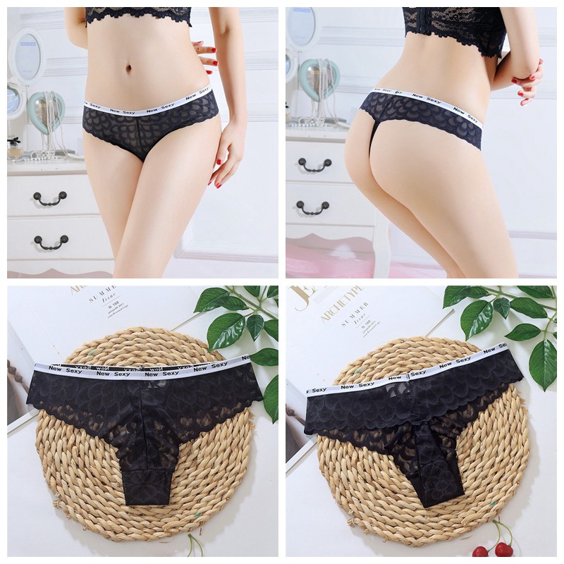 Sexy Celana Dalam Wanita Lace G String Bernapas Pakaian Dalam Motif bunga Thong C217