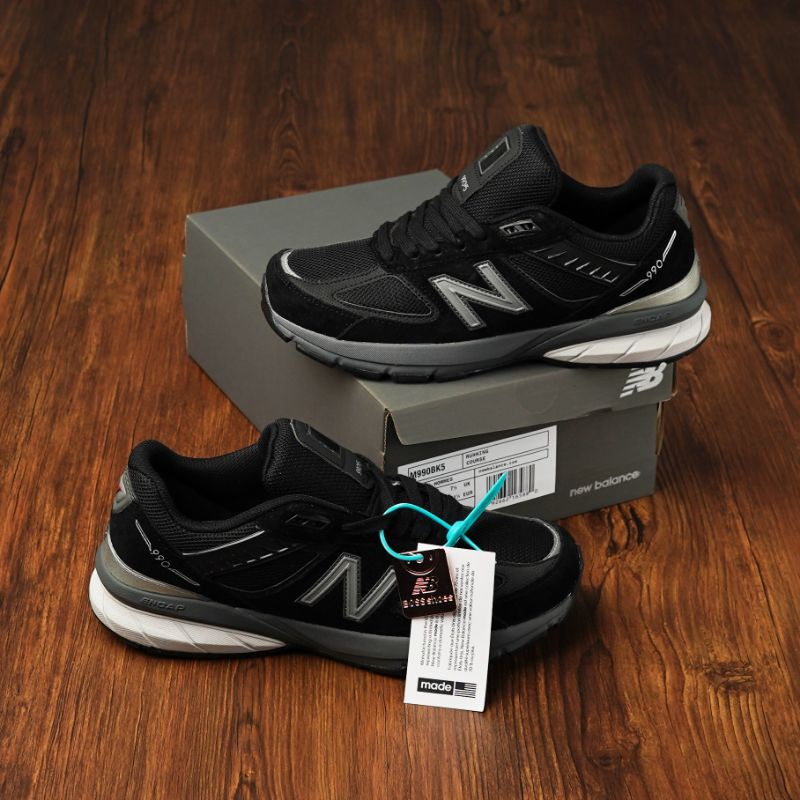 Sepatu Nb New Balance 990 V5 M990BK5 Black/Silver/White Made In Usa