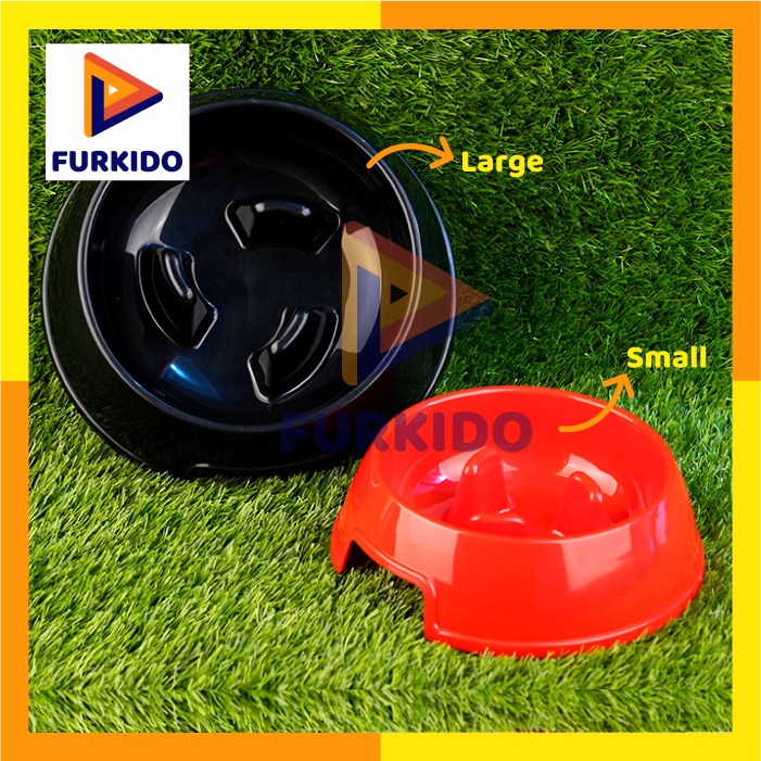 Richu Pet Bowl Slow Feeder / Mangkok Makan Anjing Kucing Anti Sedak L