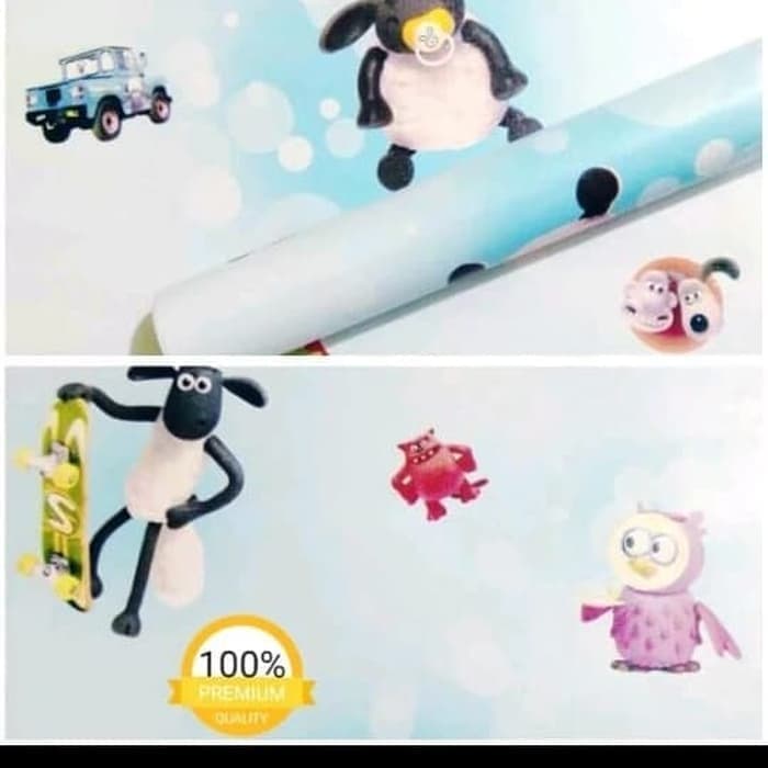 Ratudinding CY1055 Wallpaper SHAUN THE SHEEP 10 m X45 cm Walpaper Stiker Dinding