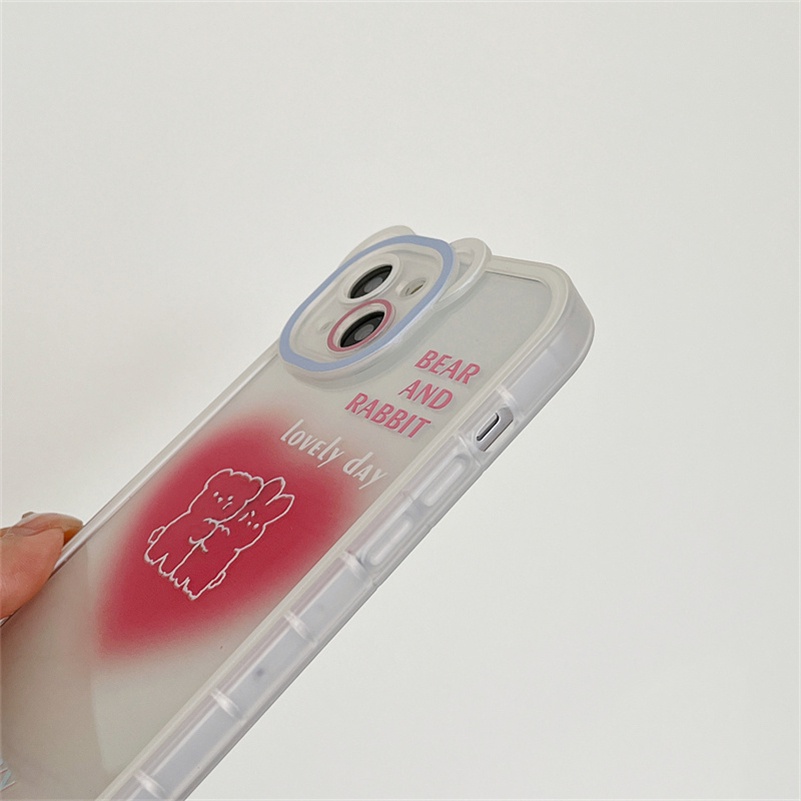 Soft Case Silikon TPU Transparan Motif Hati Pink Untuk IPhone 13 12 11 Pro Max X Xr Xs Max SE 2020 8 7 6 6s Plus