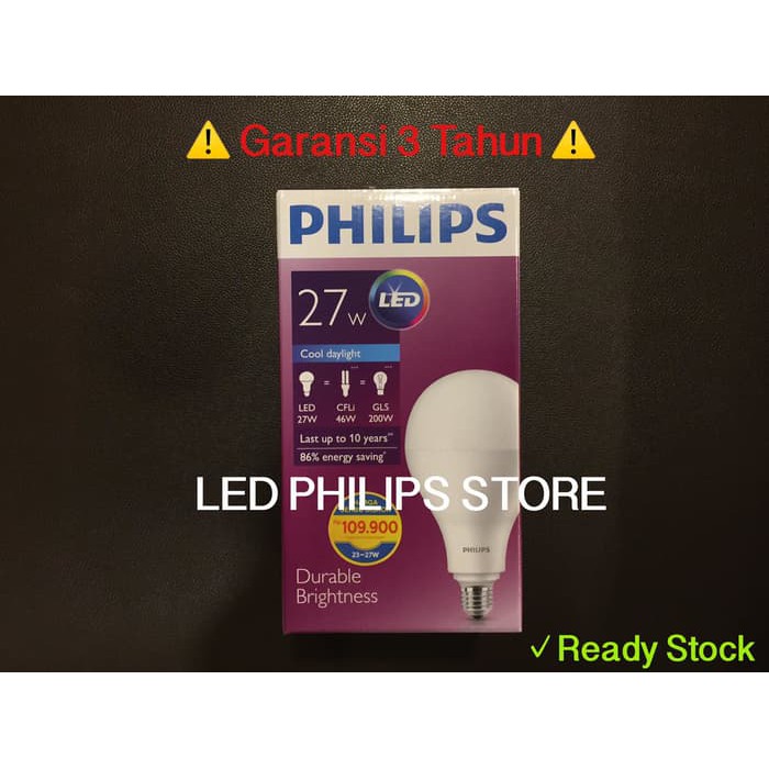 Lampu Bohlam LED Philips 27W 27Watt 27 W 27 Watt Cool Day Light Putih