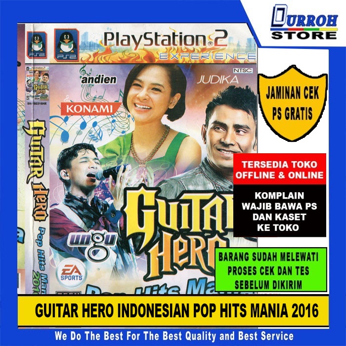 KASET DVD GAME PS 2 / Playstation 2 GUITAR HERO INDONESIAN POP HITS MANIA 2014