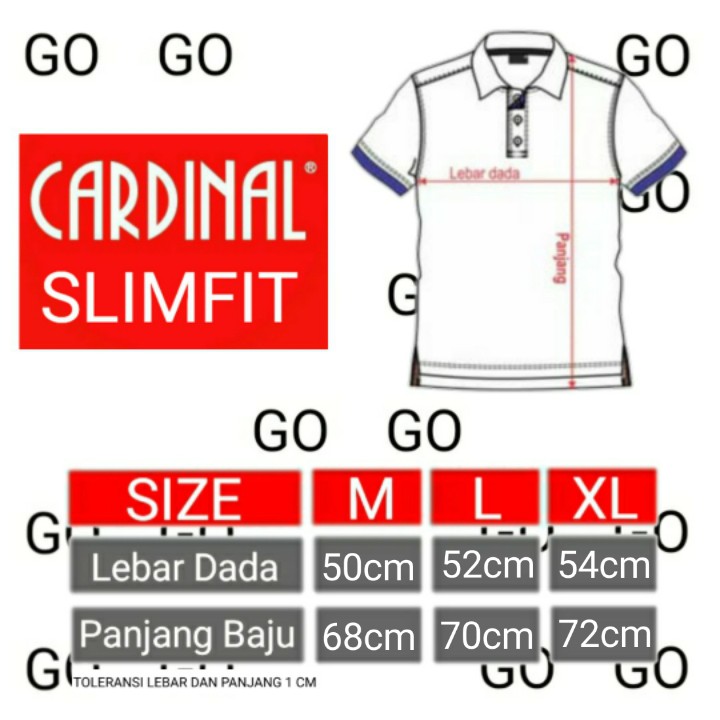 gof CIP CARDINAL KEMEJA CASUAL SLIMFIT Hem Pria Baju Cowok Pakaian Pria