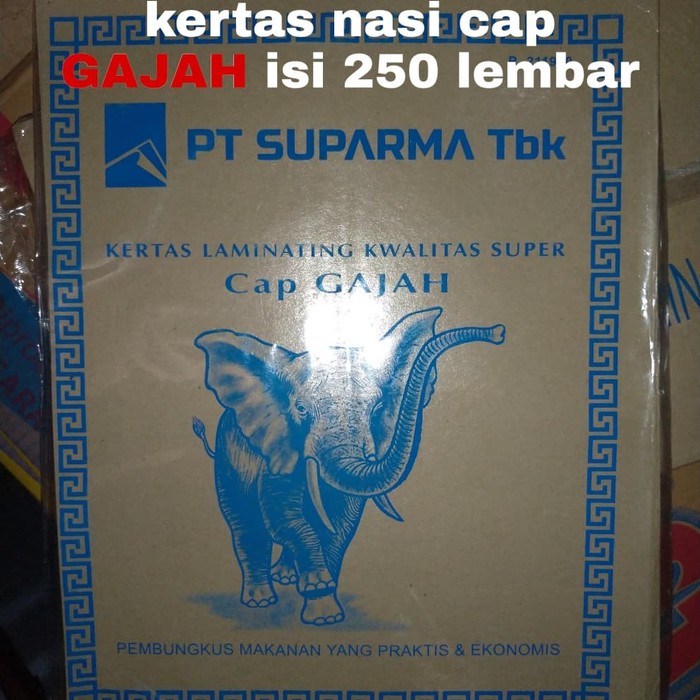 

kertas nasi gajah ukuran sedang pembungkus tanggung gajah biru