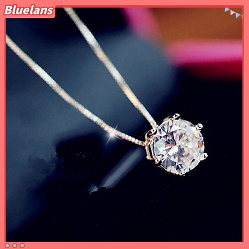Kalung Rantai Klavikula Pendek Bahan 925 Sterling Silver Aksen Berlian Imitasi Untuk Wanita