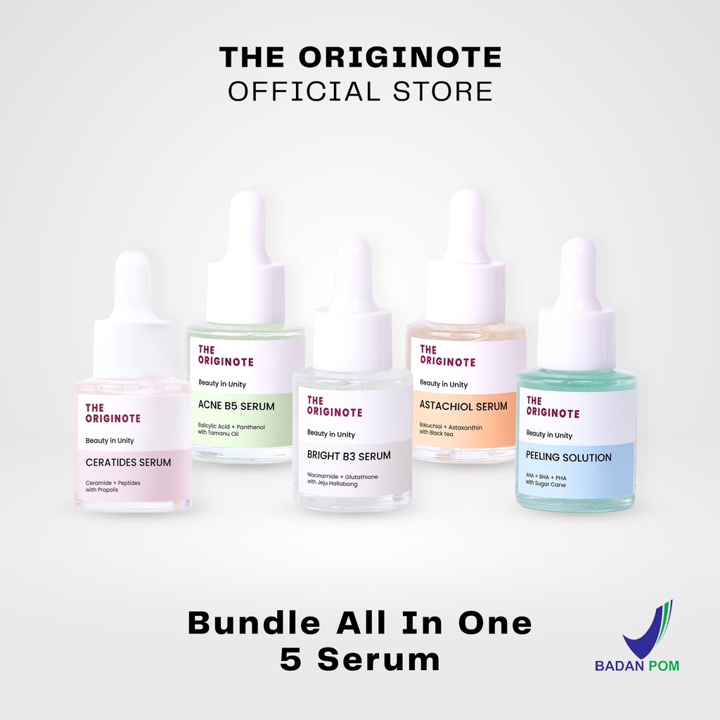 Jual The Originote BUNDLE 5 In 1 PACKAGE Serum Bright B3 + Acne B3 ...