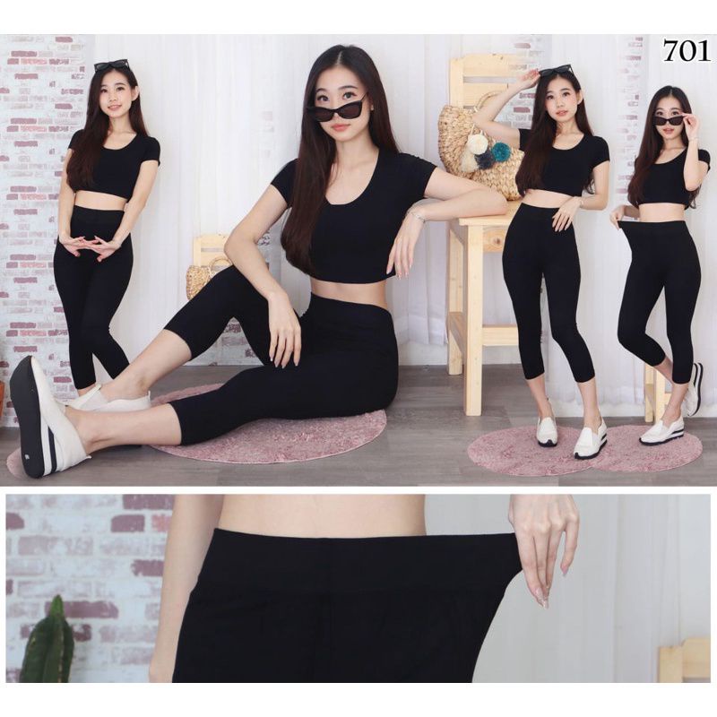 NEW OFICIAL - Legging Polos Pendek Wanita Legging Highwaist Import Legging 7/8