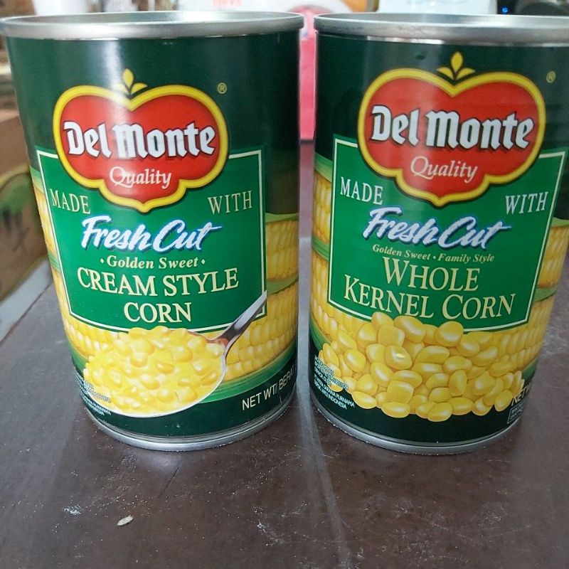 

Delmonte corn kaleng ( cream style corn/whole kernel corn)