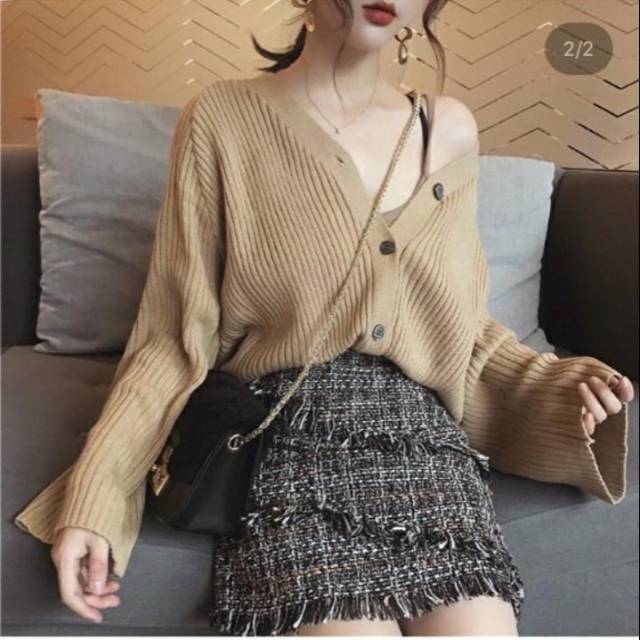 TA9 Cardi Bobo Rajut / Outer Wanita / Outer Rajut Murah Polos