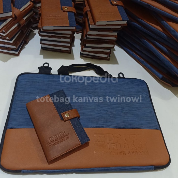 

[RESTOCK] paket seminar kit tas laptop dan buku agenda custom logo