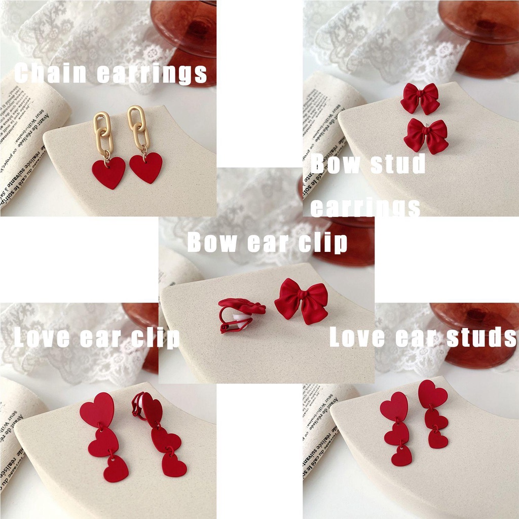 Suyo Anting Fashion Korea Style Bow Earrings Resin