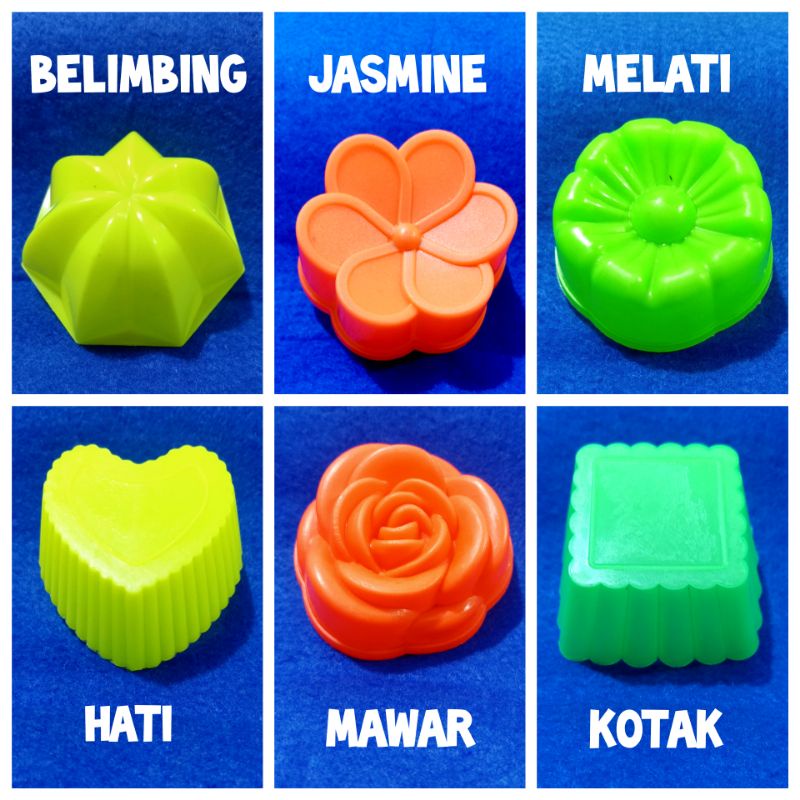 Cetakan jajan pasar putu ayu jasmine belimbing mawar melati hati kotak plastik