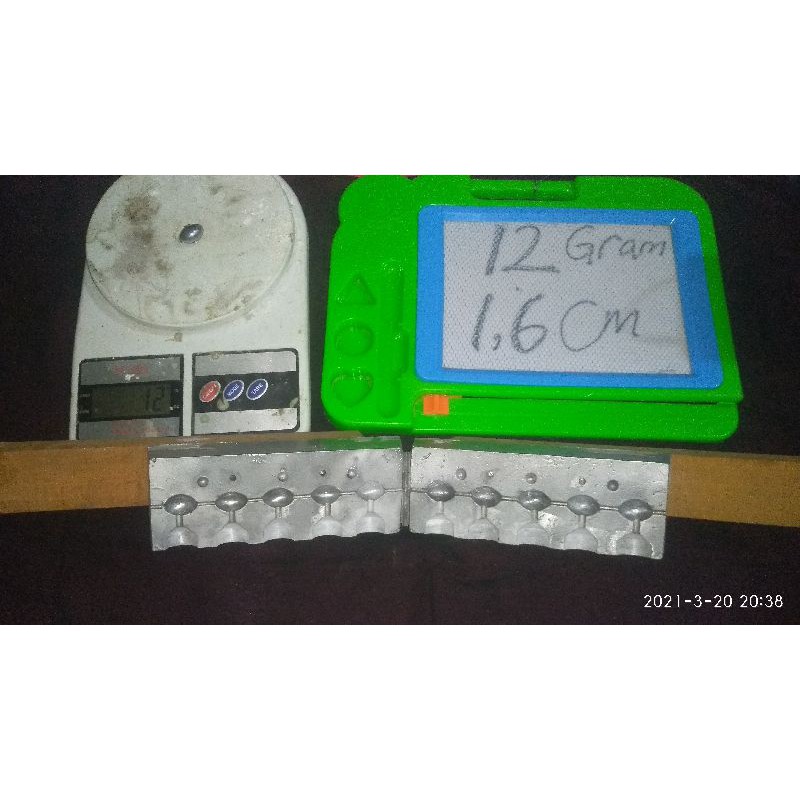 CETAKAN ANDEM/CETAKAN TIMAH/PEMBERAT PANCING/TIMBEL Berat 12gr panjang 1,6cm