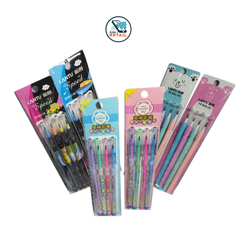 

4 PCS Pensil Susun Lantu Bansia Murah Anak Sekolah TK / SD