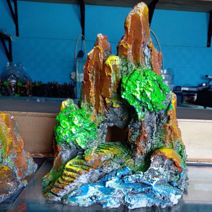 Tebing Buatan Mainan Ikan Hiasan Dekorasi Aquarium