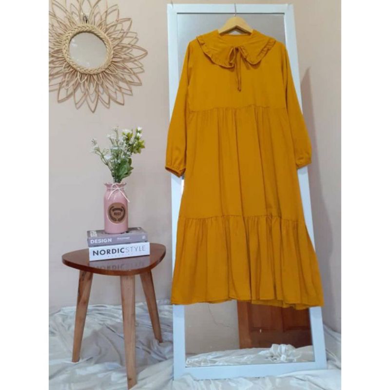 [TRENDING ] MIDI DRESS ANAK TANGGUNG USIA 13  TAHUN SAMPAI REMAJA  TAHUN BAHAN RAYON TWILL | BAJU VI