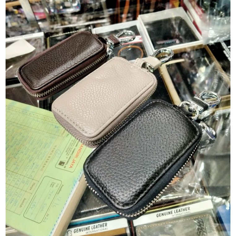 Dompet Hardcase Remote keyless Gantungan kunci Mobil Kulit asli polos tanpa merk tanpa logo