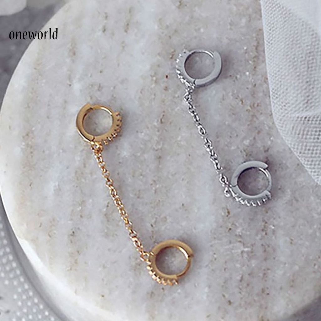 Oneworld Anting Electroplating Simple Ringan Untuk Wanita