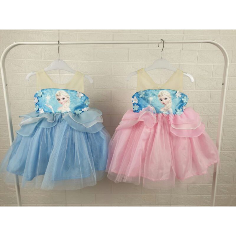 LR234 DRESS UNICORN &amp; FROZEN DRESS ULANG TAHUN SZ1-6TH