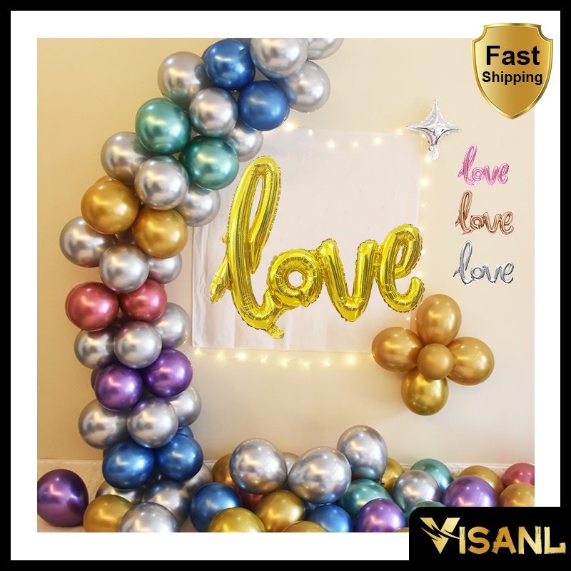BALON FOIL TULISAN LOVE SAMBUNG / Dekorasi Backdrop Ulangtahun