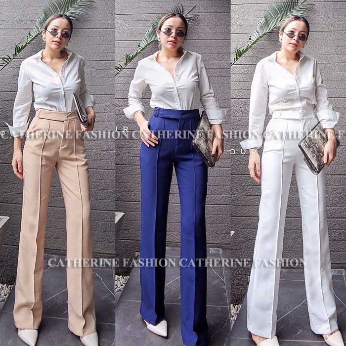 CATHERINE - CELANA KULOT LIST JUMBO (L - XXXL) TERBARU/CELANA WANITA/CELANA BAHAN TEBAL