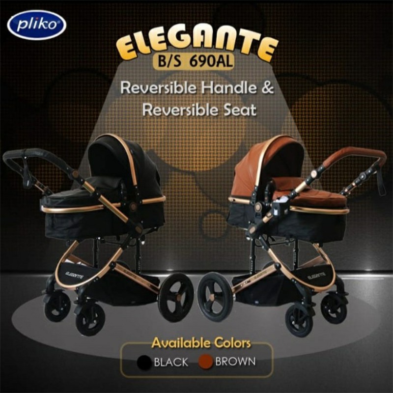 Stroller Pliko Elegante BS690AL 2in1 Kereta Bayi Reversible Handle Reversible Seat