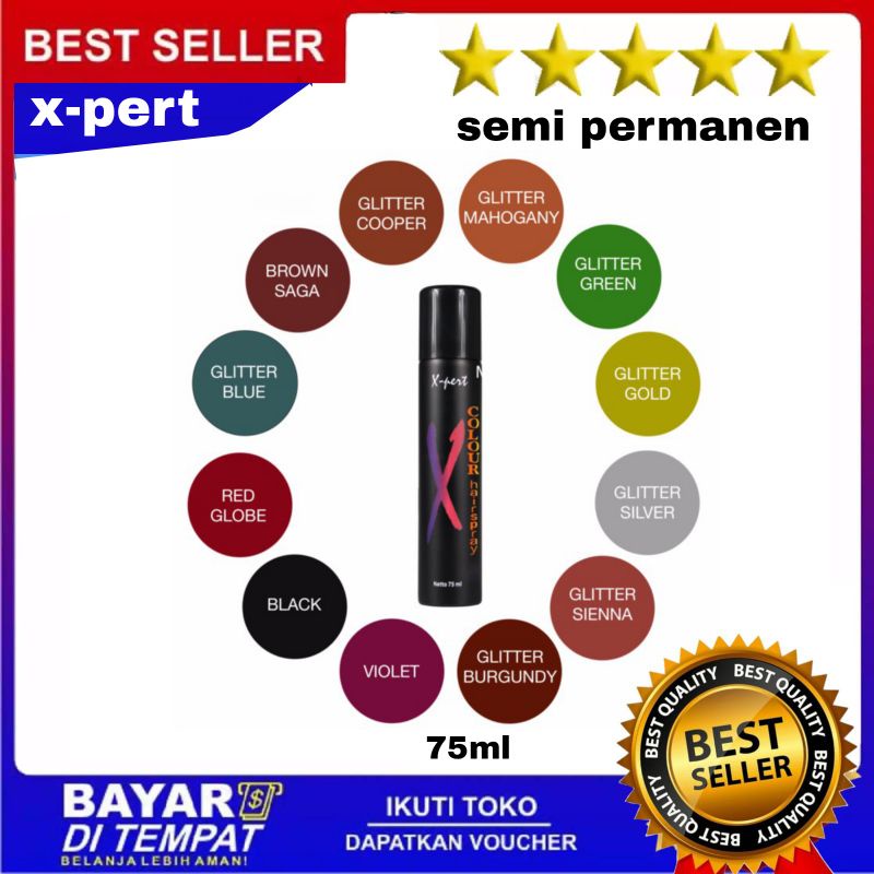X-pert Hairspray Colour75ml/Pewarna Rambut semi permanen