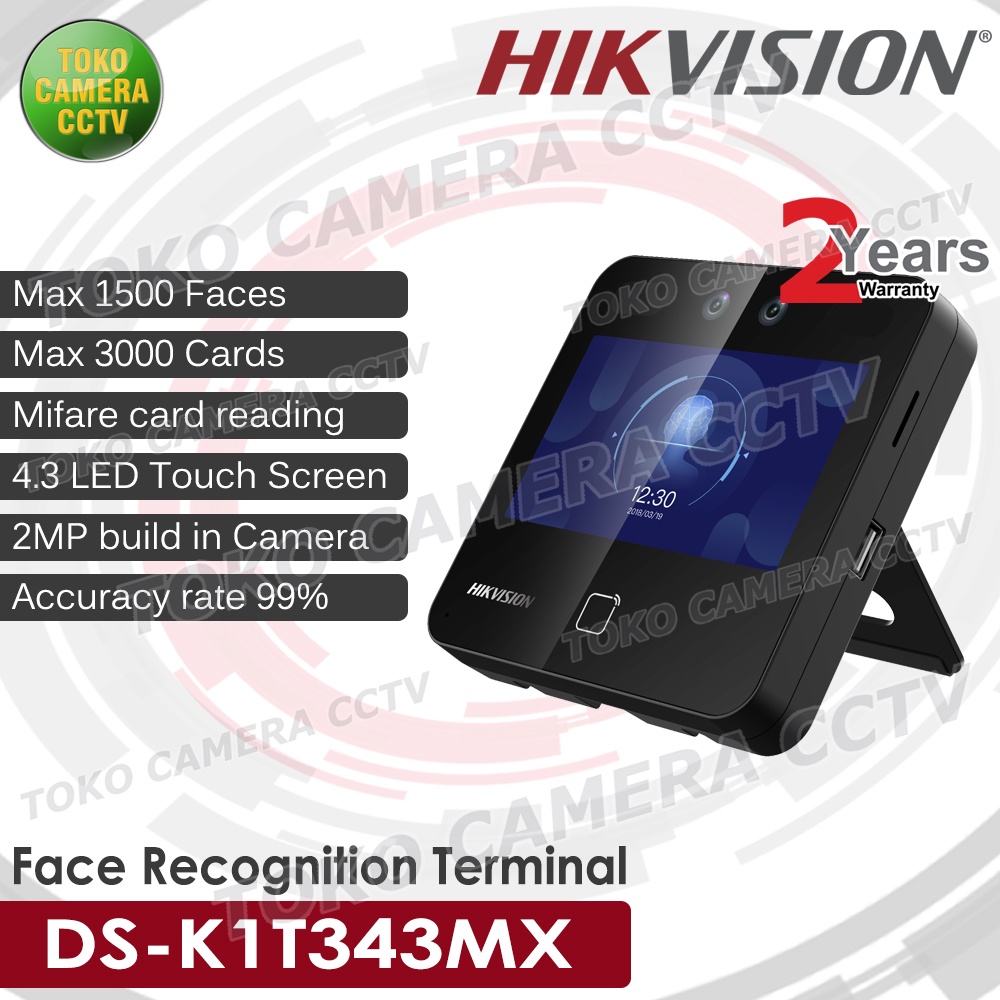 HIKVISION DS-K1T343MX MESIN ABSEN ACCESS CONTROL TOUCH SCREEN FACE RECOGNITION