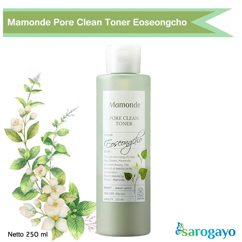 [Sarogayo] READY STOCK Mamonde Pore Clean Toner 250 Ml Eoseongcho Flower No Sebum Refiner