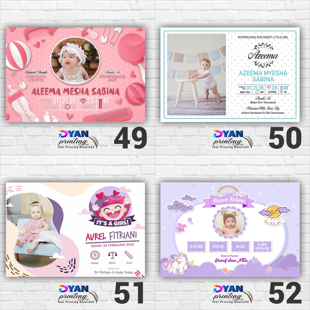 WALLDECOR/HIASAN DINDING BIODATA BAYI &amp; ANAK CUSTOM,BISA COD /BAYAR DITEMPAT