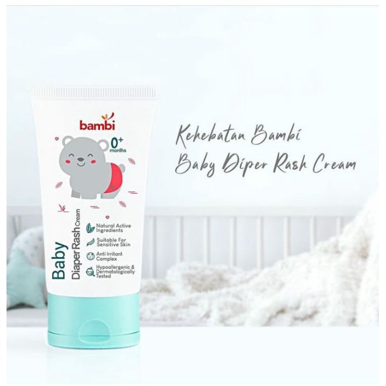 BAMBI Diaper Rash Cream 50ml Krim Popok Bayi Baby Diaper Cream Ruam Bayi