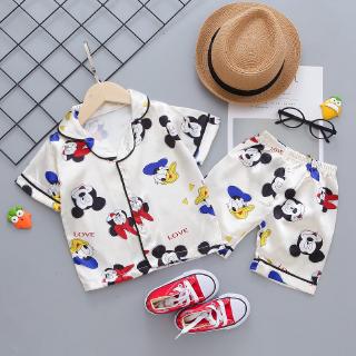  Hibts Set Piyama Lengan Panjang  Celana  Motif Print Untuk 