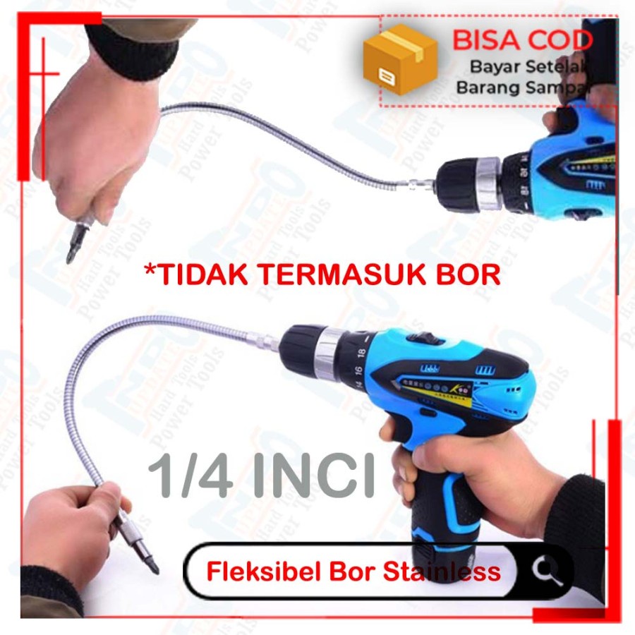 Sambungan Mata Bor Fleksibel Stainless 20 cm Semua Jenis Bor