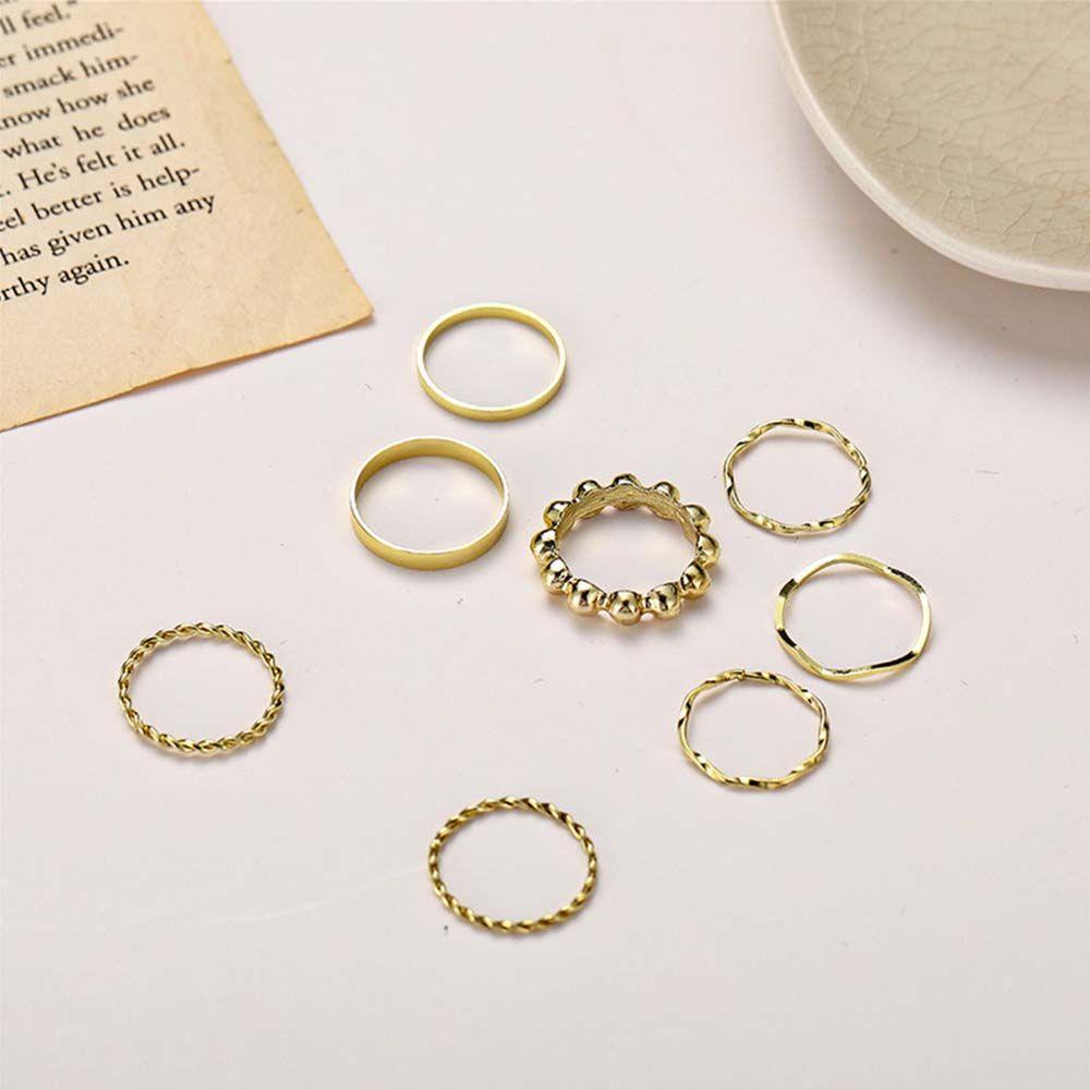 Set Cincin Model Terbuka Bahan Alloy Warna Silver Dapat Disesuaikan Gaya Punk Untuk Wanita