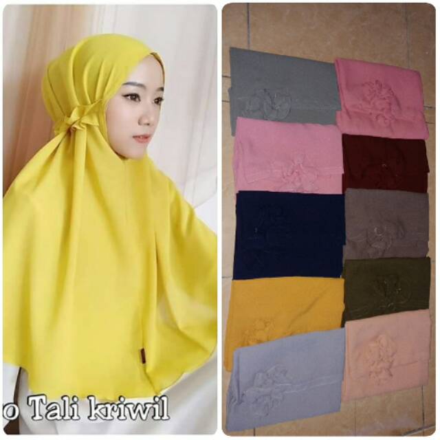 Hijab instan Bergo kriwil Jilbab Instan Bergo Kriwil Kerudung Instan Diamond
