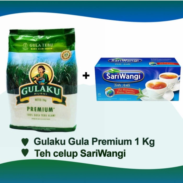 

Gulaku 1Kg + Teh Celup SariWangi isi 25pcs