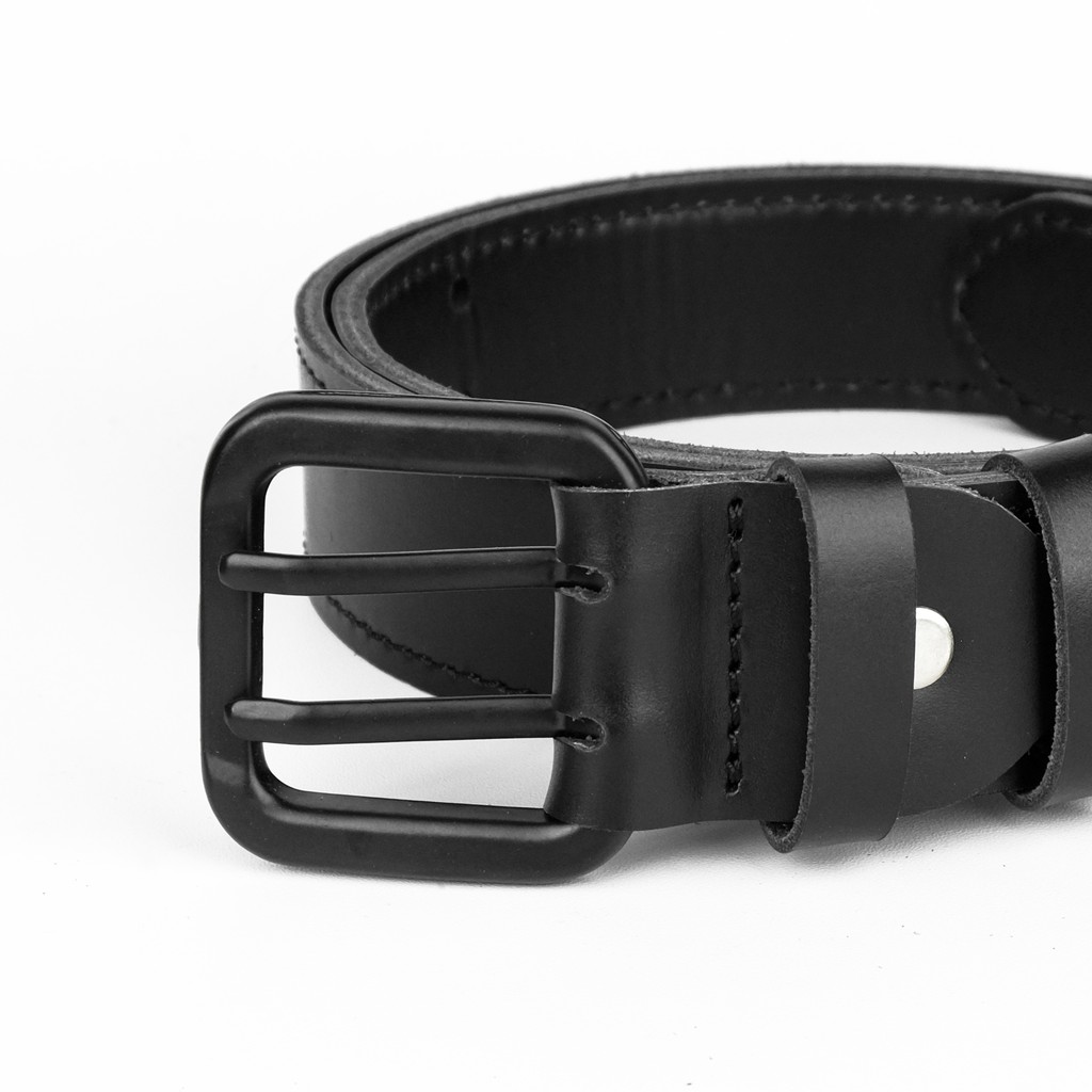 GESPER IKAT PINGGANG PRIA KULIT ASLI 4 CM BUCKLE JARUM 2 HITAM