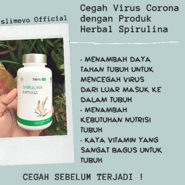 VITAMIN UNTUK CEGAH CORONA VIRUS UNTUK MENINGKATKAN DAYA TAHAN TUBUH SPIRULINA CAPSULE TIENS