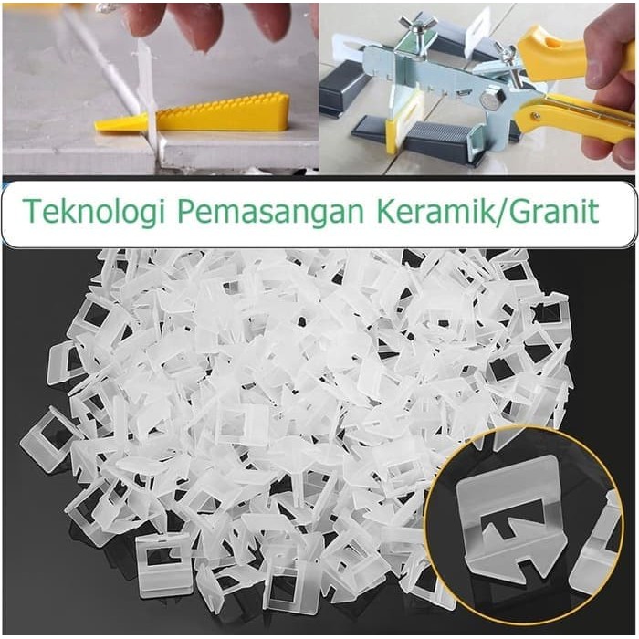 Clip Putih 100pcs - Tile Leveling - Nat Spacer 1.5mm