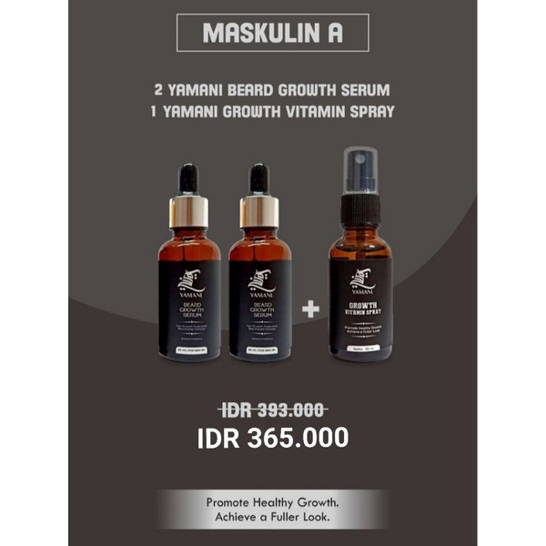 Penumbuh Rambut Brewok & Jenggot Yamani "The Advanced Kit" Beard Serum dan Vitamin Spray 30ml
