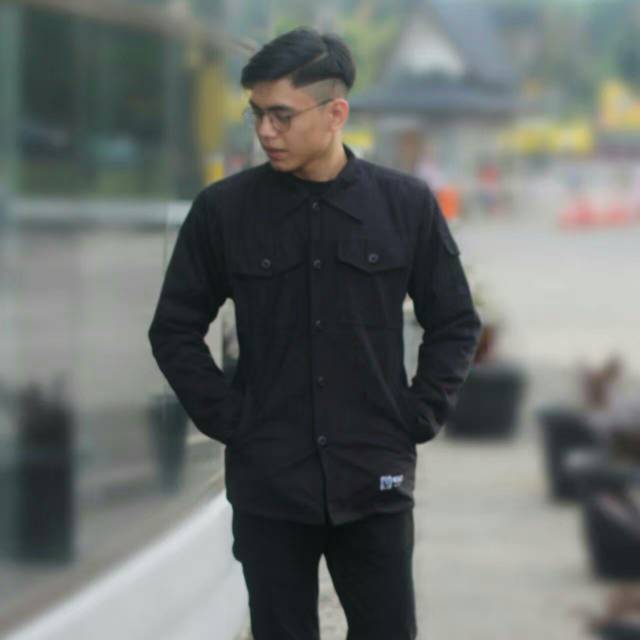 Jaket Semi parka pria dewasa Kemeja semi parka hitam pria Cauple wanita -Pria