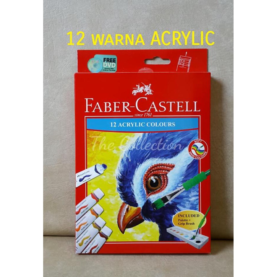 

HOT SALE ATK0234FC Cat Acrylic 12 warna 572312 Faber Castell akrilik air kanvas