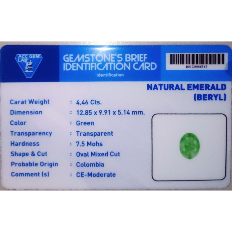 [BAYAR DIRUMAH] NATURAL EMERALD (BERYL) COLOMBIA DENGAN MEMO