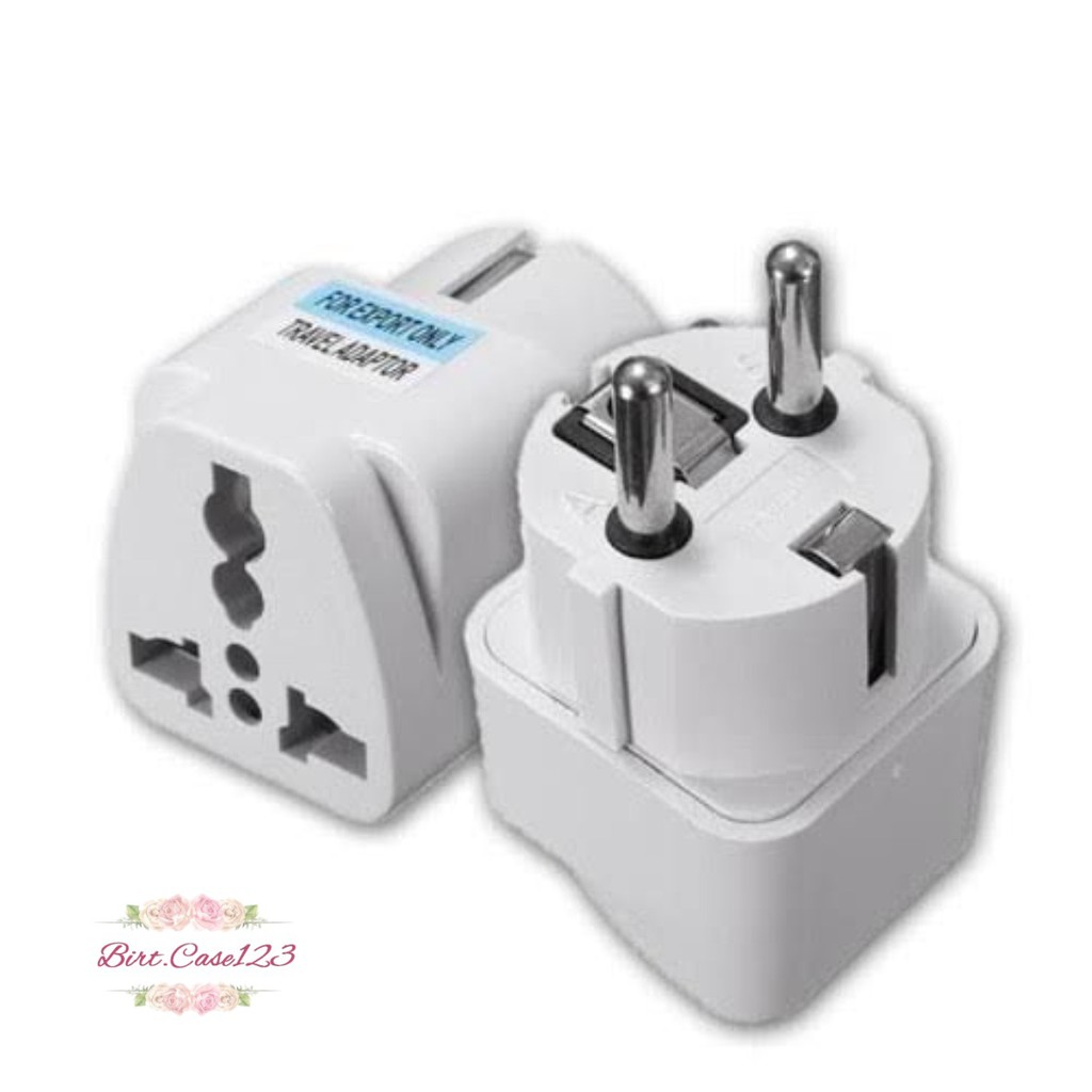 STEKER Adaptor Travel Charger / Sambungan Charger Kaki 3 ke Kaki 2 / EU KR Plug Adapter Converter BC6036