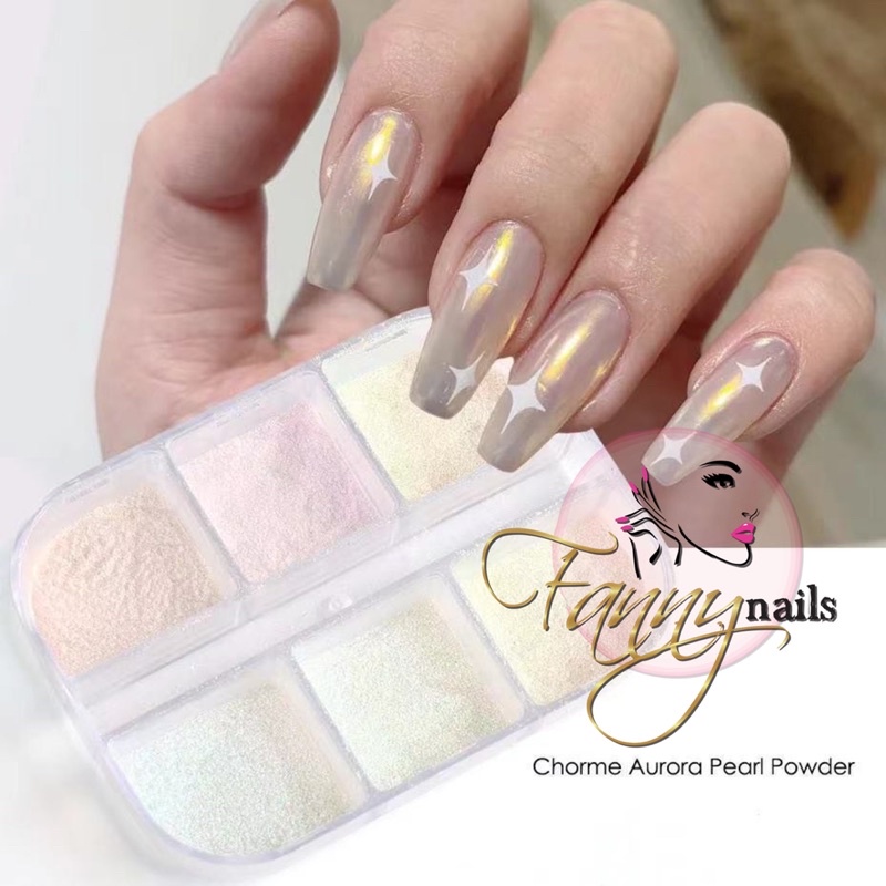 CHROME AURORA PEARL GLAZE DONUT NAIL POWDER NAILART / bubuk chrome powder pearl bubuk mutiara kuku