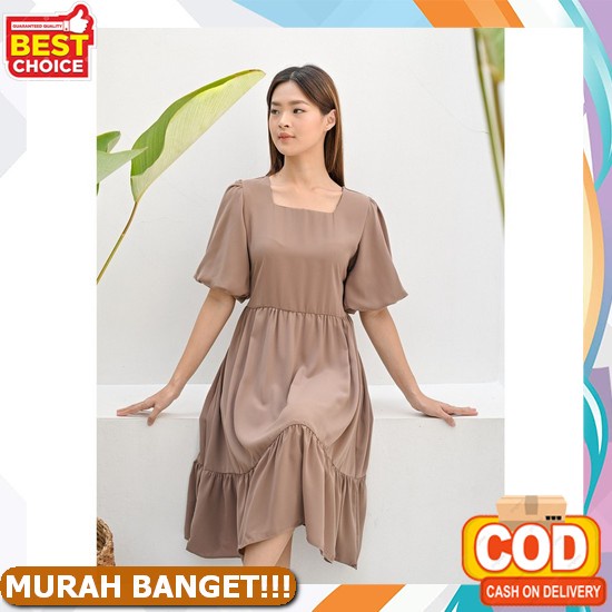 Dress Wanita Korea Drees Casual Terbaru Viral 2022 Murah Dres Mini Deres Gaun Cewek Lucky - Dinar Pu